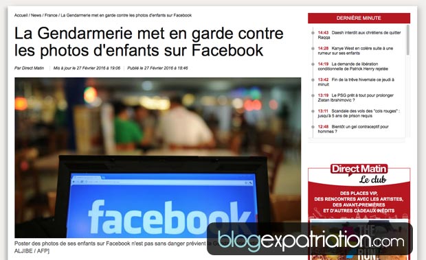 La gendarmerie Française met en garde les parents sociaux qui partagent régulièrement des photos de leur famille sur le réseau social.